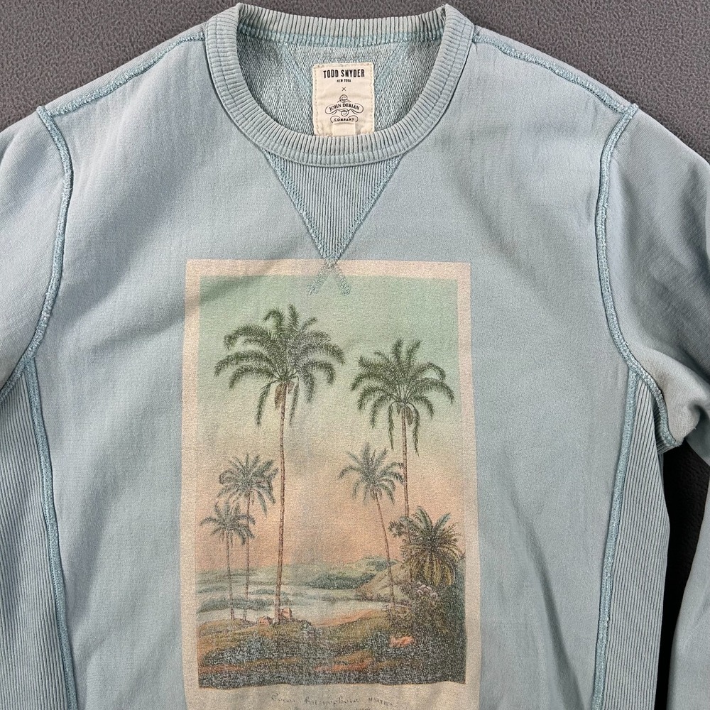 Todd Snyder x John Derian Sweatshirt Mens‎ Small Bresil Print Crewneck Blue